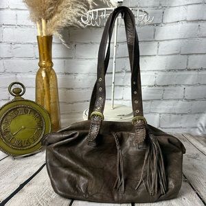 Stone Mountain brown leather shoulder bag